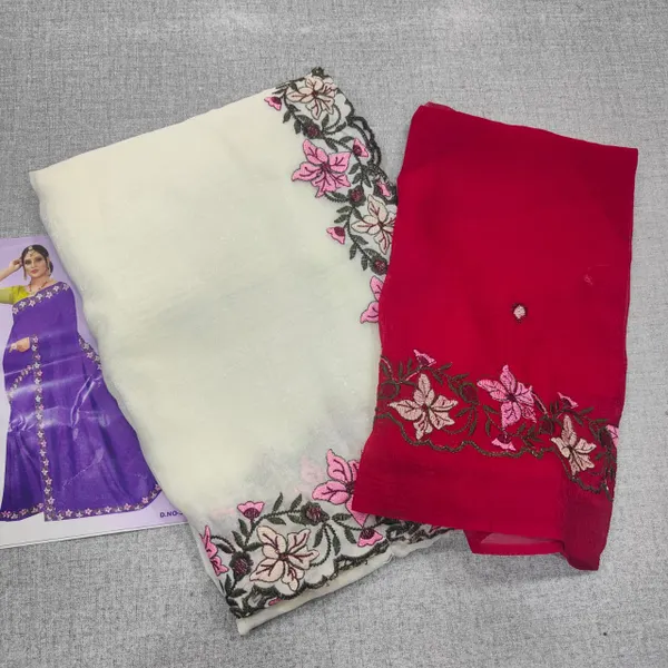 Premium Space Silk With Embroidered Border | SR69